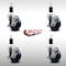 Service Caster 3.5'' SS Solid Poly Swivel 1-3/8'' Expanding Stem Caster Set with Brake, 4PK SCC-SSEX20S3514-SPUS-TLB-138-4 - alternate 3
